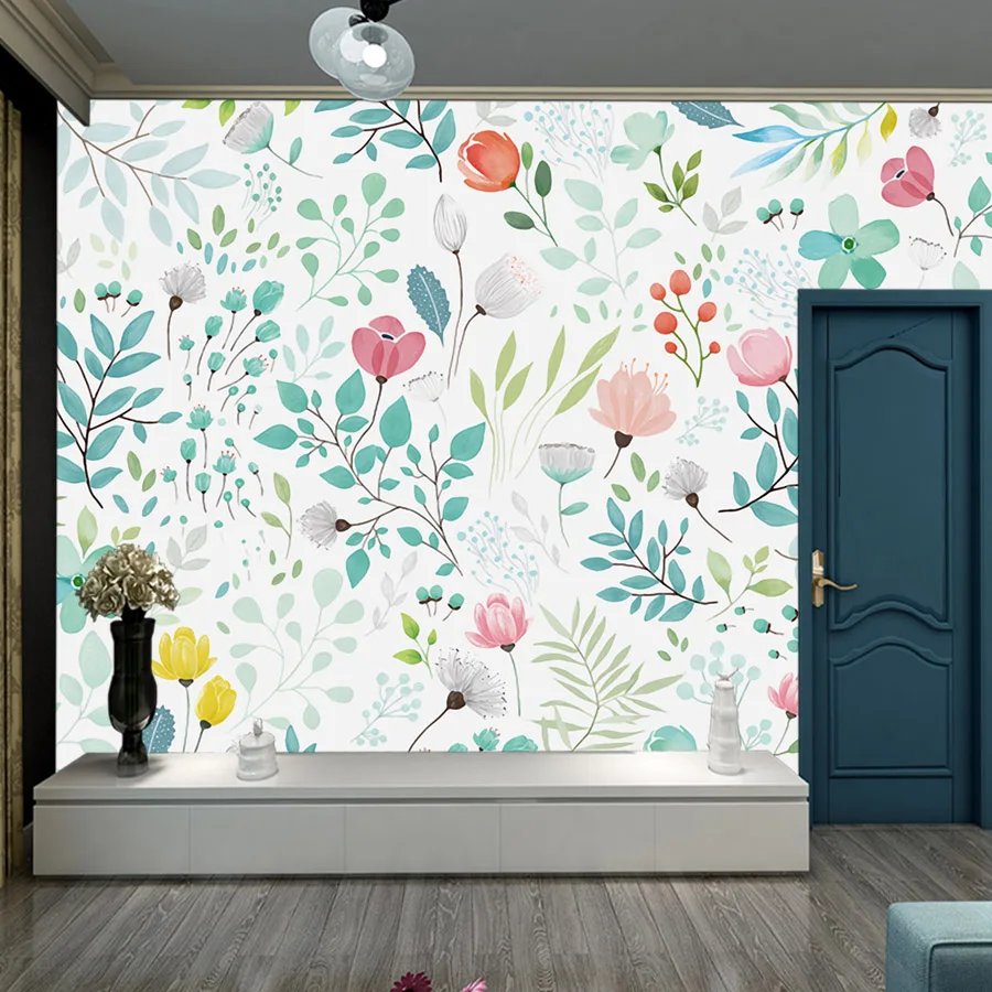 

Modern Peel and Stick Accept Floral Painting Contact Wall Papers Home Decor Stripe Wallpapers for Girls Living Room Bed Murals