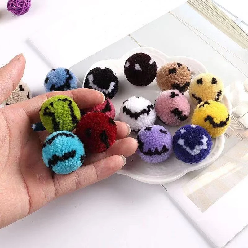 20 шт./пакет улыбающееся лицо мини Pom помпоны Домашние DIY декоративные принадлежности Экспрессия шары помпоны ручной работы художественные материалы 3 см