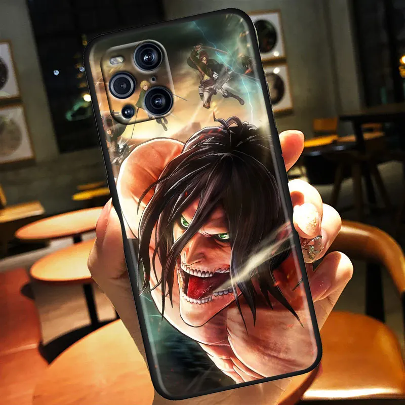 Japanese Anime Attack On Titan For OPPO Find X3 X2 Pro Neo F19 F15 F11 F9 F7 R17 R15 R9 5G Silicone Soft Black Phone Case cases for oppo phones