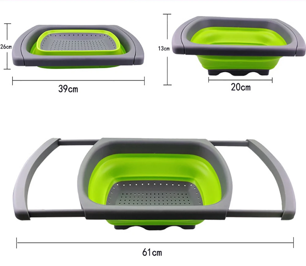 Складной кухонный дуршлаг для фруктов и овощей, сливная корзина для мытья, пластиковая корзина для овощей