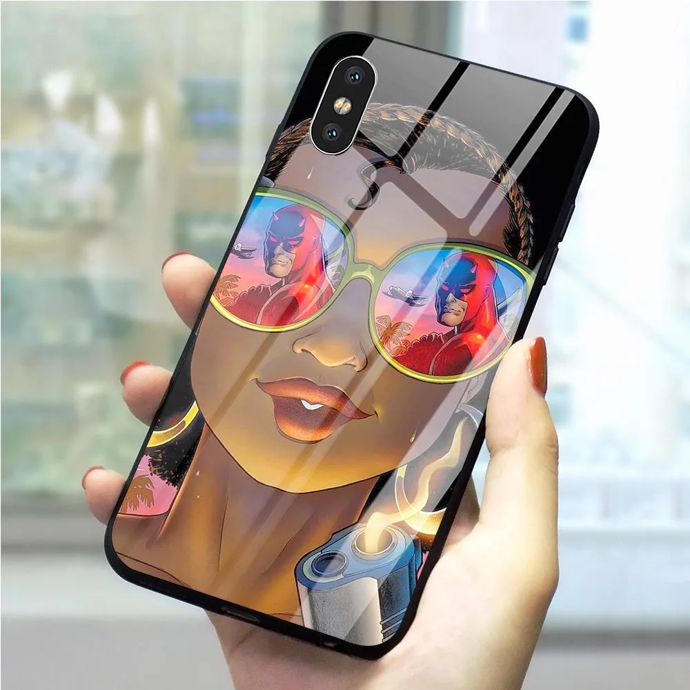 African Beauty Afro Puffs Black Girl Phone Cover for iPhone Xs Max Case XR X 5 5S SE 6 6S 7 8 Plus Tempered Glass 11 pro | Мобильные