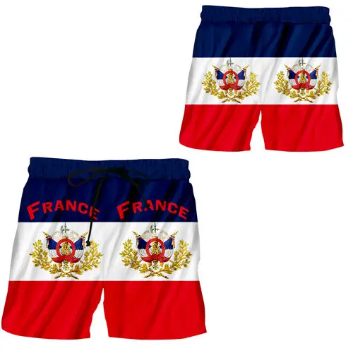 france flag shorts Мужские 3d шорты в стиле «Croatia» модные повседневные шорты «Hrvatska» Роскошные 3d красные белые клетчатые хорватский флаг пляжные шорты с рисунком на заказ S-6XL - Цвет: france flag shorts