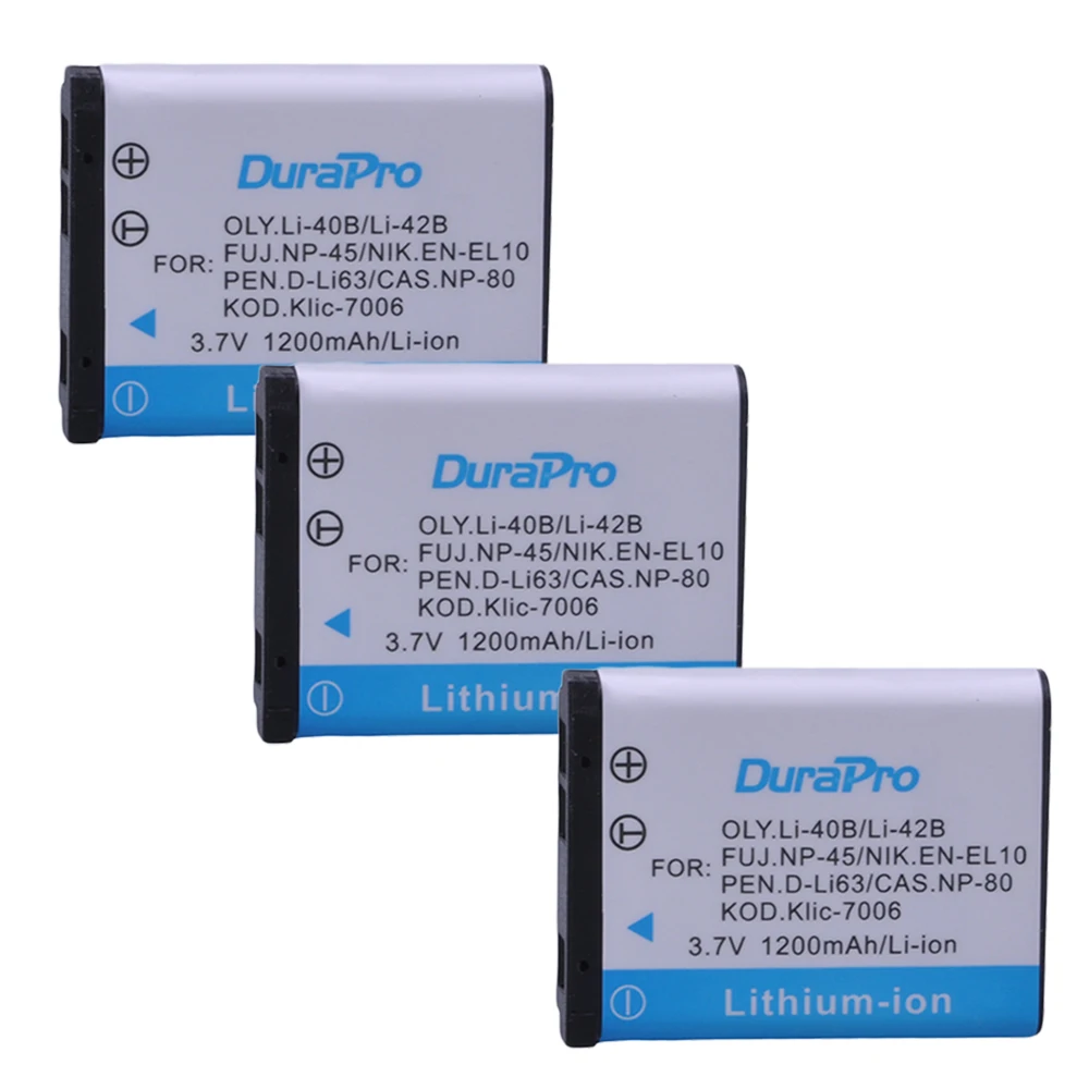 photography box Li-40B 1200mAh Li-40B/42B Battery for Olympus Li-42B NP-45 EN-EL10 D-Li63 D-Li108 NP-80 CNP80 KLIC-7006 Batteries px625 battery Camera & Photo Accessories