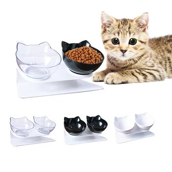 

Fashion Non-slip Cat Bowls Double Pet Bowls With Raised Stand Pet Food and Water Bowls For Cats Dogs Feeders Pet Products