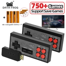 Data Frog – Mini Console de jeux vidéo rétro, sans fil, USB, avec 1700 jeux intégrés, NES 8 Bit