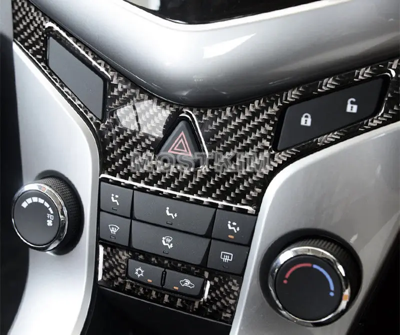 Модификация автомобиля автомобильные аксессуары из углеродного волокна центральная консоль Кнопка накладка 2 шт. для Chevrolet Cruze 2009