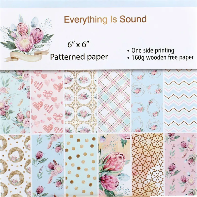

YPP CRAFT 12pcs Flower Scrapbooking Pads Paper Origami Art Background Paper Card Making DIY Scrapbook Paper Craft