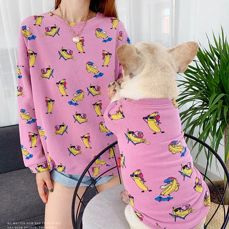 Cartoon Dog Clothes Pet Matching Clothing For Small Medium Dogs Costume Leisure Pet Hoodie Winter Dog Coat Jacket Puppy Clothing - Цвет: Purple