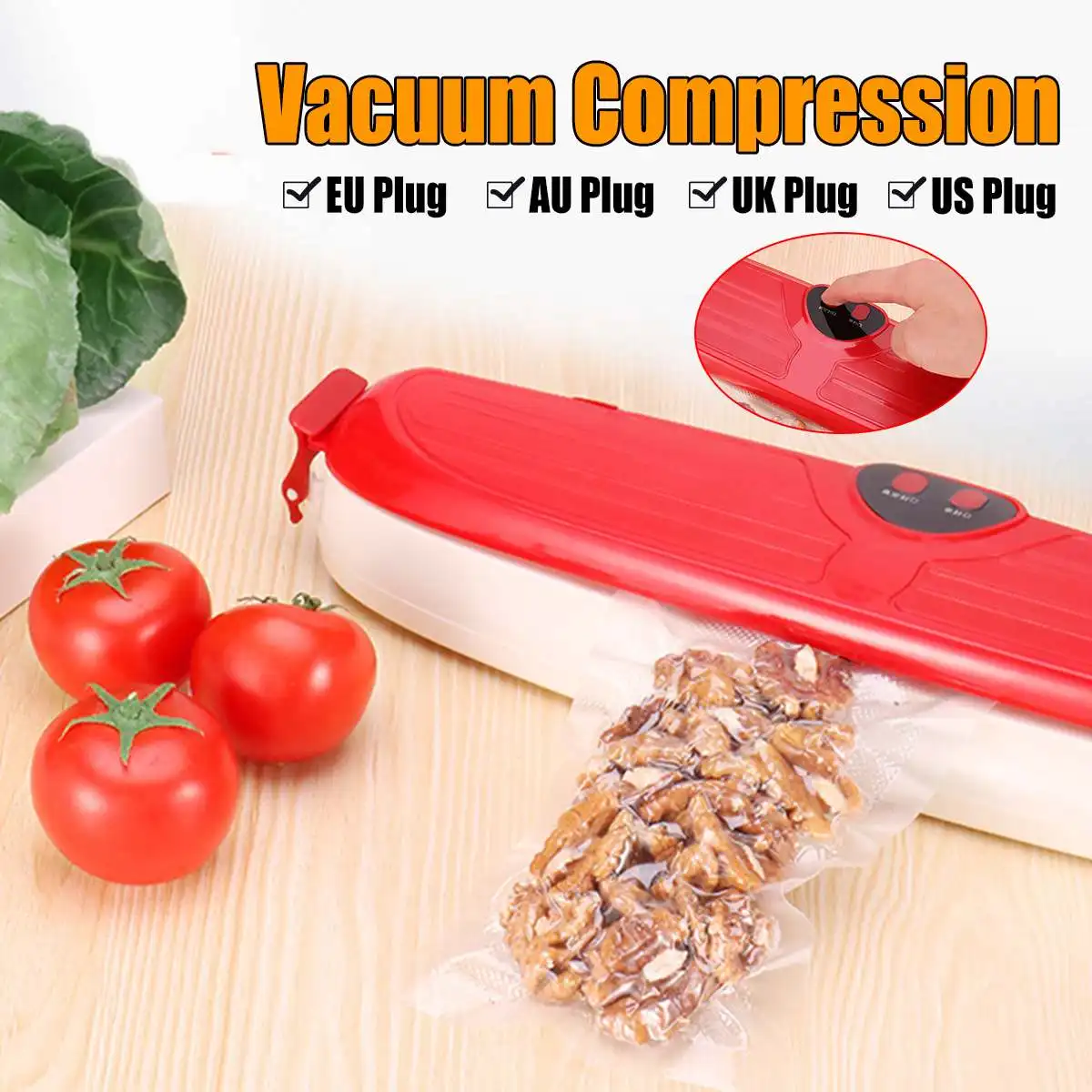 

Electric Vacuum Sealer Packaging Machine For Home Kitchen Commercial Vacuum Food Sealing External Pumping Function