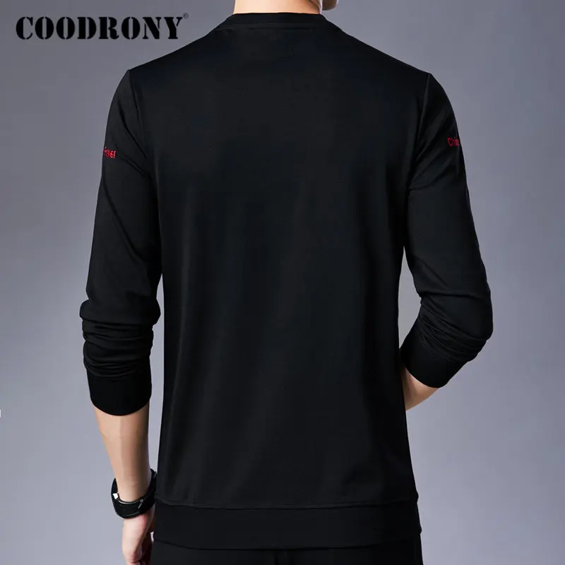 Бренд COODRONY, мужские толстовки, Уличная Повседневная Толстовка, мужская одежда на осень и зиму, флисовый пуловер с буквенным принтом, худи для мужчин, 94023