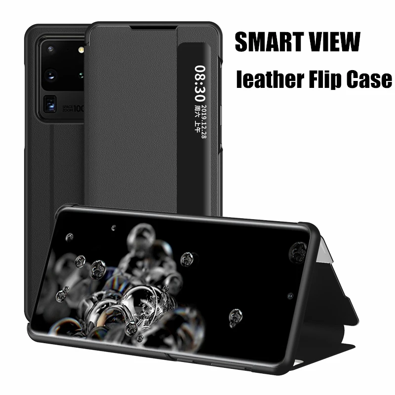 Кожаный чехол-книжка с окошком для Samsung Galaxy S20 Ultra S10 S9 S8 Plus Lite Note 10 9 8 A51 A71 A70 A50 чехол |