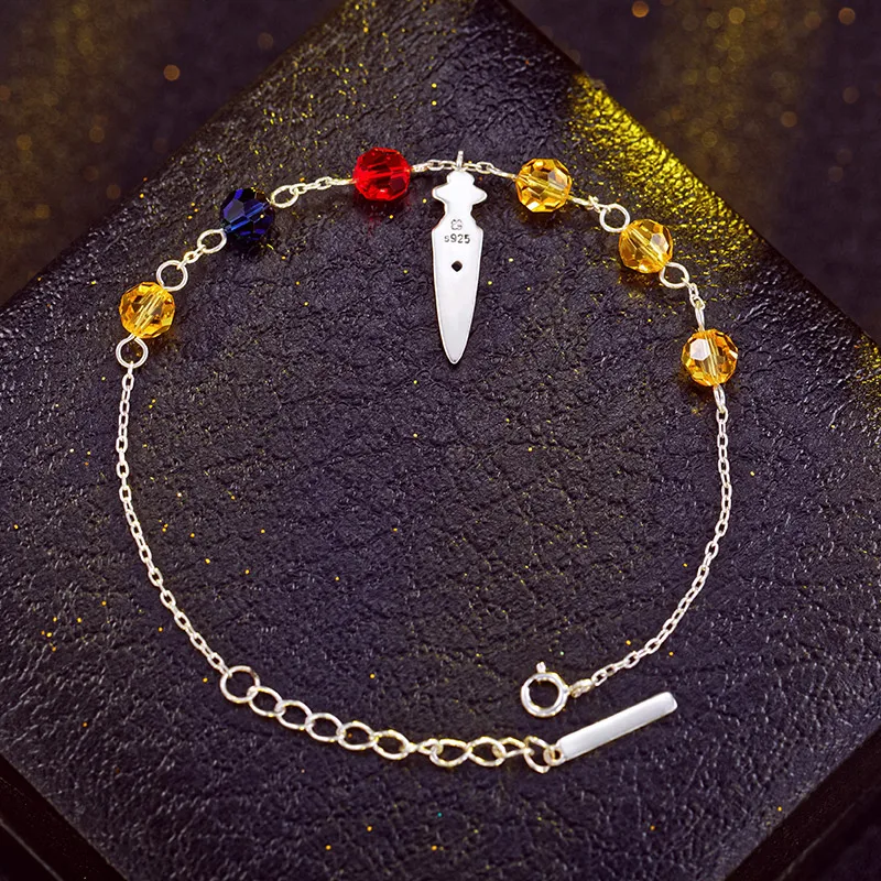 

Fate Zero Saber Archer Bracelet Sliver S925 Sterling Cross Jewelry Anime Role Emiya Kiritsugu Figure Model