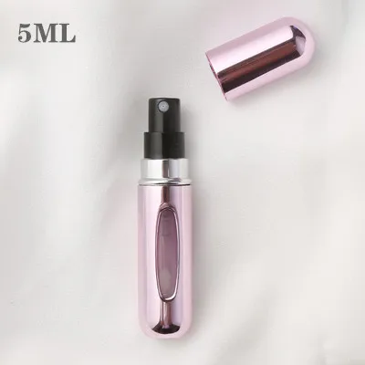 Light Pink 5 мл многоразовый мини-флакон для хранения духов, алюминиевый спрей, Дорожный Чехол, портативный пустой косметический контейнер, Домашний Органайзер, принадлежности - Цвет: Light Pink