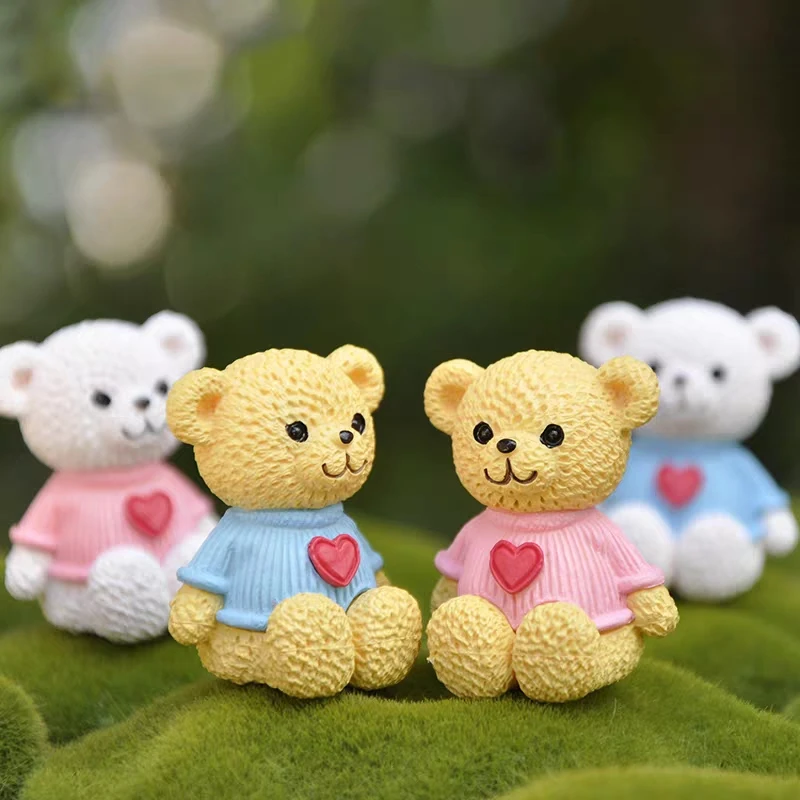 Милые мини плюшевые фигурки медвежонка из смолы анимы вечерние аксессуары для