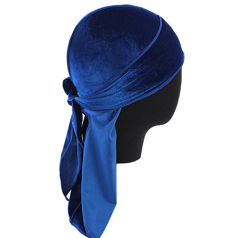 WENYUJH длинный хвост шелковый шарф Мусульманский Doo Rag пиратская шляпа Durag Кепка chemo Череп Шляпа Тюрбан повязка для волос банданы 12 цветов на выбор