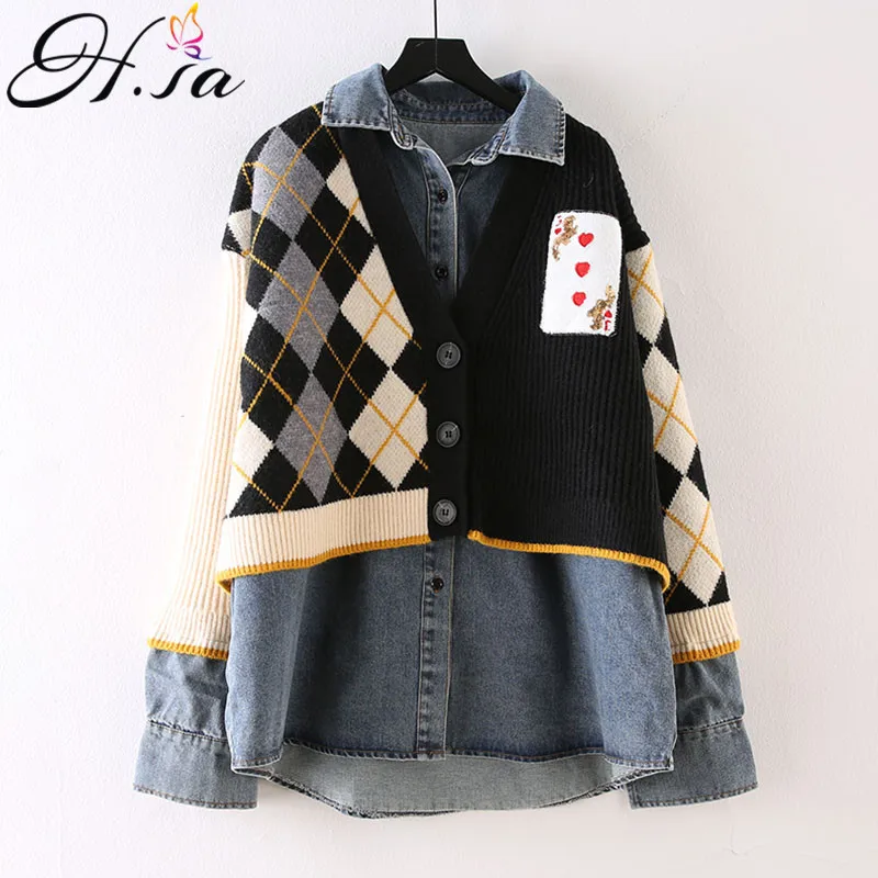 H.SA Women Sweater and Cardigans Winter Thick Warm