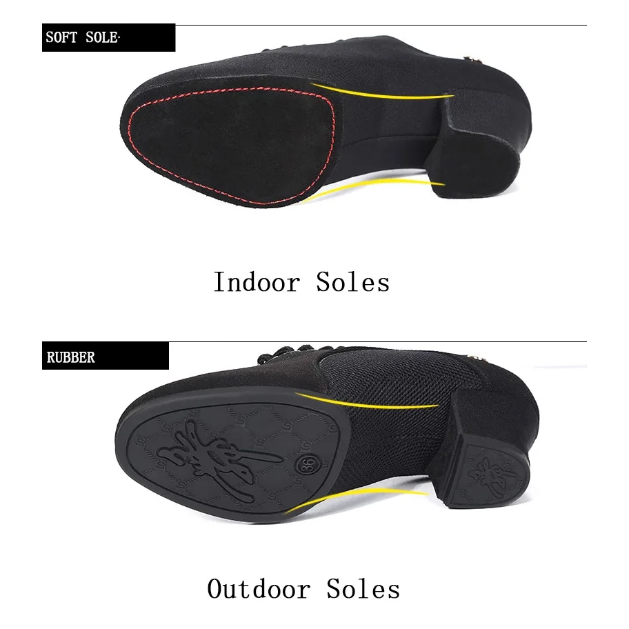 breathable shoes women dance shoes lace up heels women ballroom latin dance big size 34-42 5cm Heels dance shoes