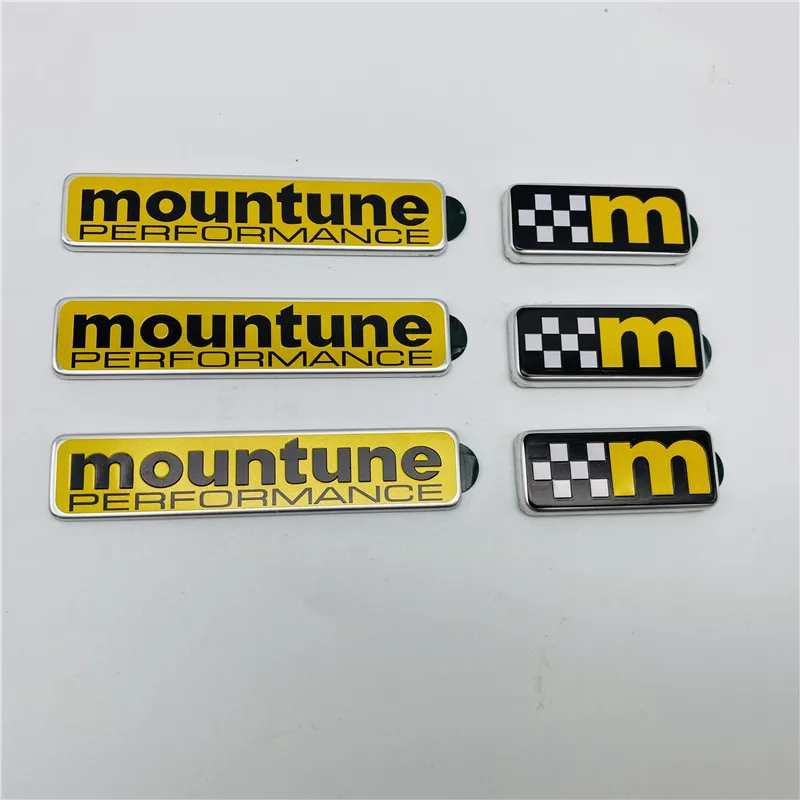 Желтая M значок эмблема этикетка бар для Ford Fiesta Mountune производительность Флаг