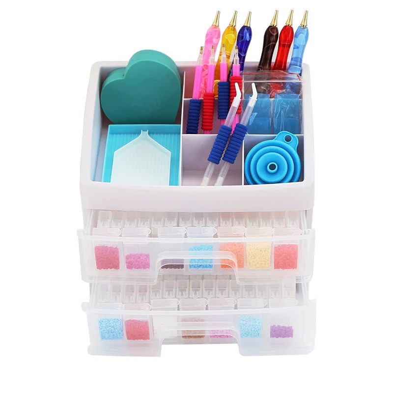 New Diamond Painting Square Bottle Drawer Storage Beads Box Tool Set Multifunctional DIY Mosaic Multi-layer Function Case storage box,diamond painting accessories,diamond painting storage box,diamond painting tool set