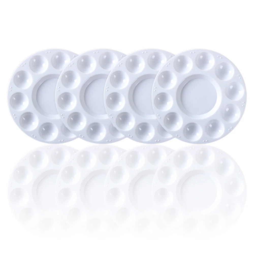 White Plastic Palette Round Shape Paint Tray for Holding and