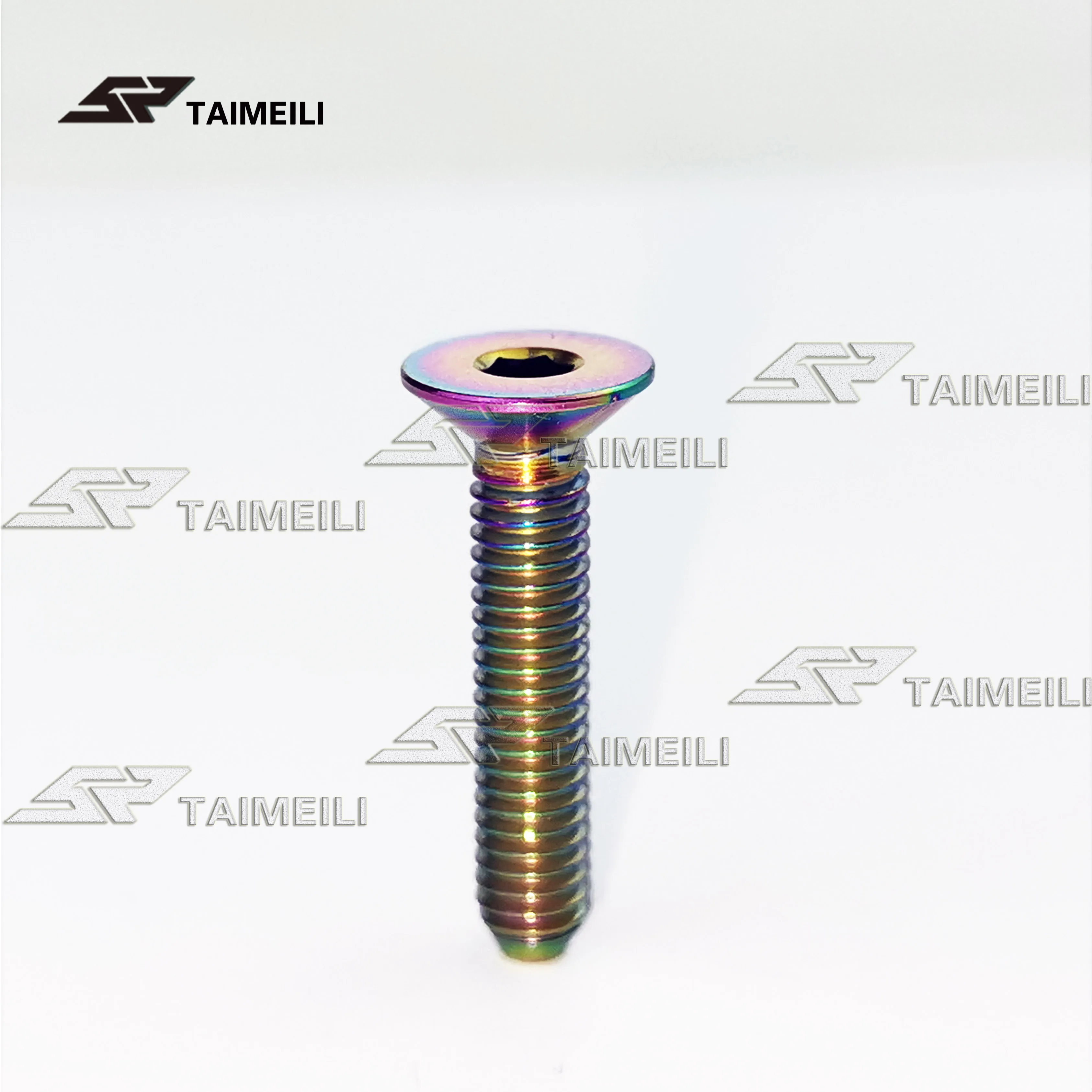 Rainbow colors 4/8/12 шт titanium Болты с потайной головкой M3 M4x6/8/10/15x20 мм болты из титанового сплава шестиугольный рукава titanium винты GR5 - Цвет: Rainbow colors
