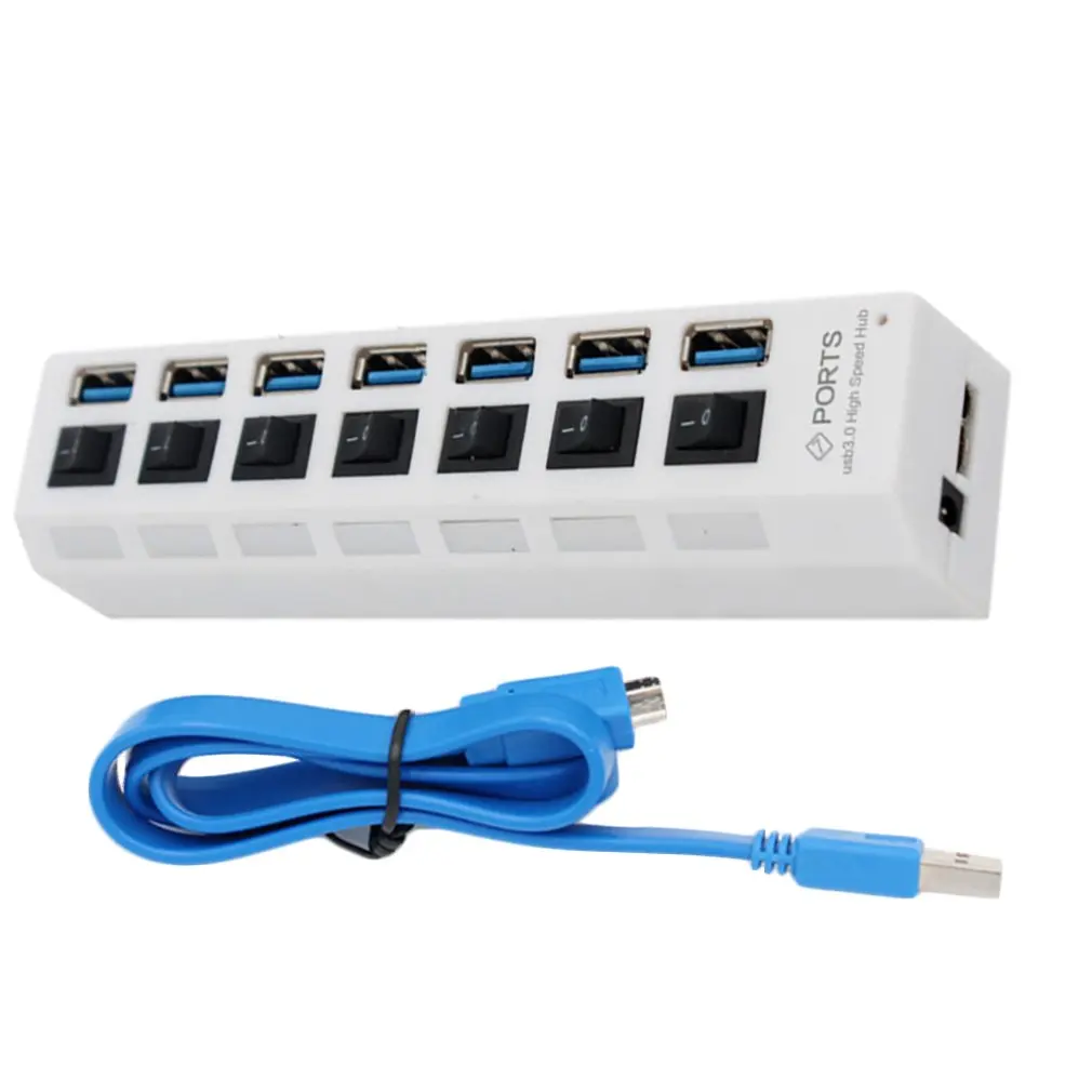 Usb-хаб Micro USB 3,0 концентратор разветвитель с адаптером питания USB 4/7 порт Hab высокоскоростной 5 Гбит/с USB разветвитель 3,0 концентратор для ПК Аксессуары
