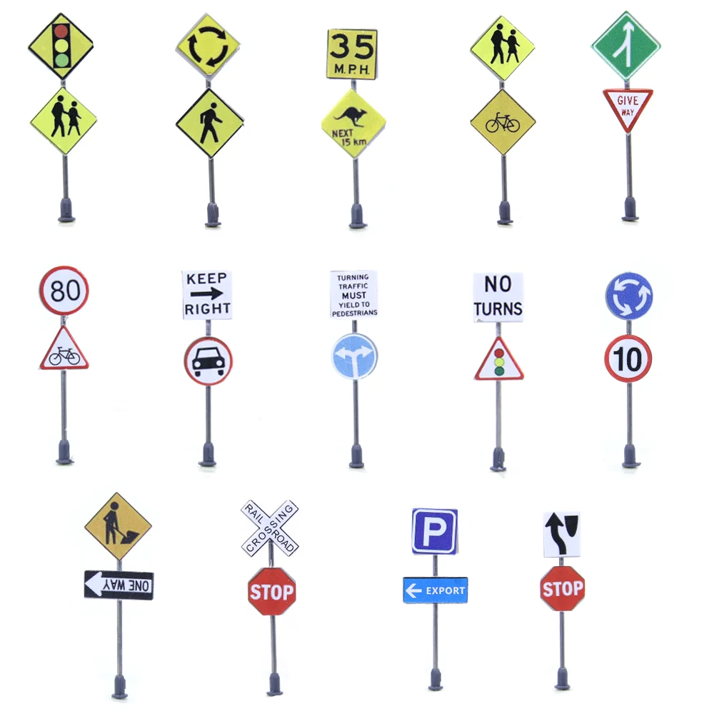 

Model train construction toy traffic sign micro landscape DIY material Mini
