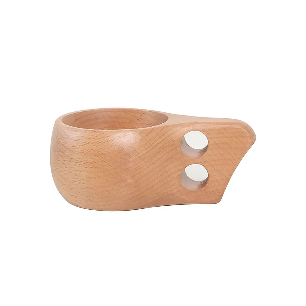 dual holes Elm Финский Стиль ручной работы деревянная чашка с ручкой кофейные чашки и кружки путешествия портативный ремесло чашки неправильной формы - Цвет: dual holes