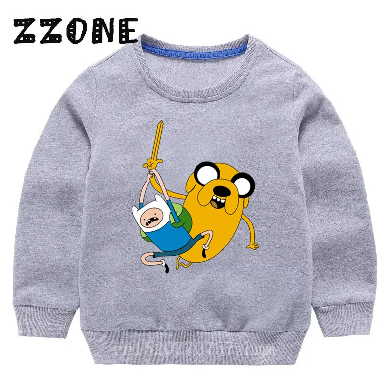 Детские толстовки с капюшоном для детей, с изображением Финна из Adventure Time and Jake свитшоты с рисунком персонажей из мультфильмов пуловер для малышей, топы для девочек, Осенняя Одежда для мальчиков, KYT5200