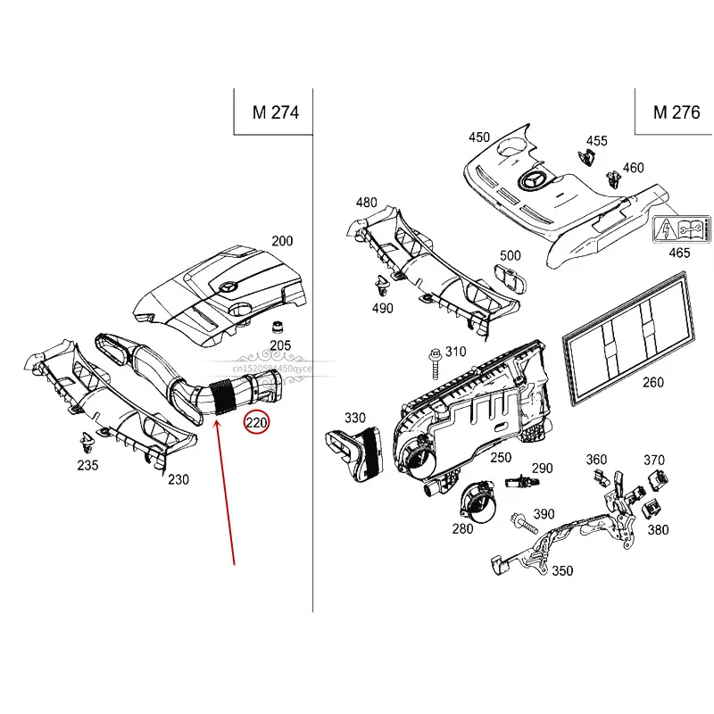 2740900682 автомобиль впускной трубы подходит для GLK класса GLK 260 GLK 200mer ce des-b e nz2014- воздуховод