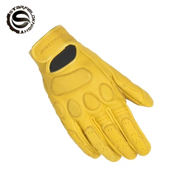 

1972 Brand New Star Field Knight Black Locomotive Gloves Leather Retro Gloves ATV DH MTB Moto Gloves Protector Gear For Dain
