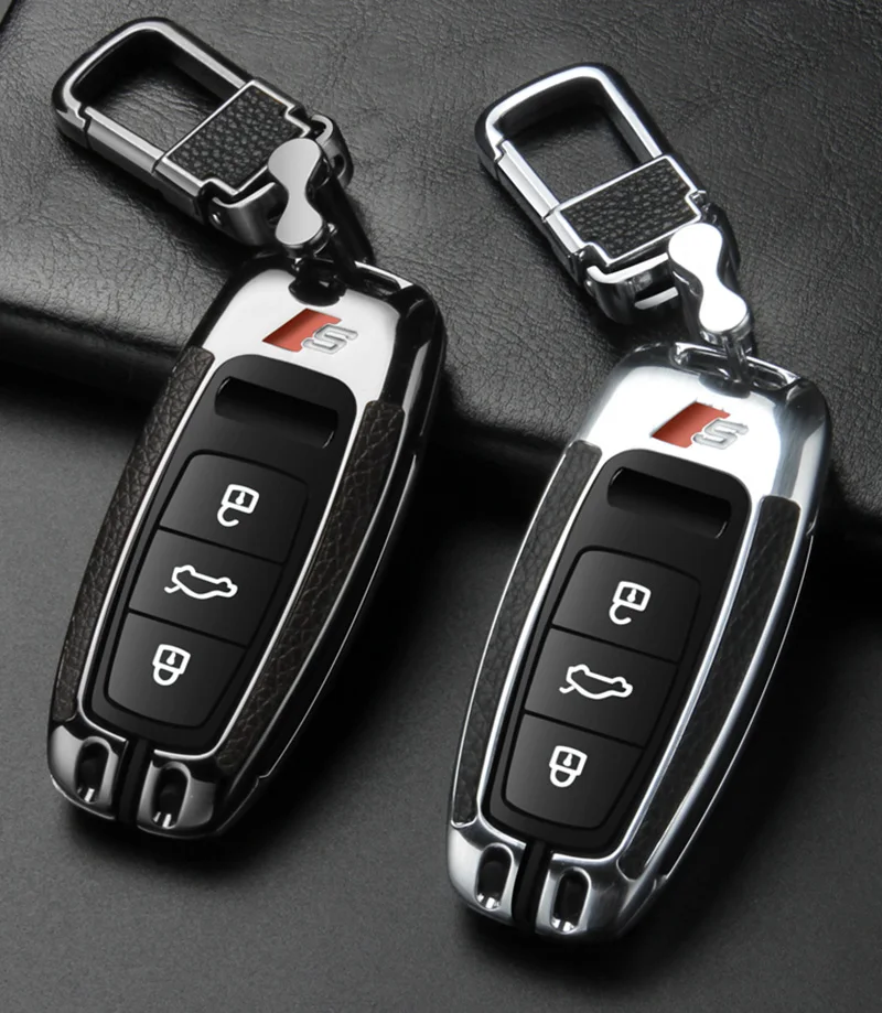 

Zinc Alloy+Silicone Case Car Key Cover Case For Audi A6L A7 A8 C8 Q8 D5 2018 2019 Protector Shell KeychainCar Accessories