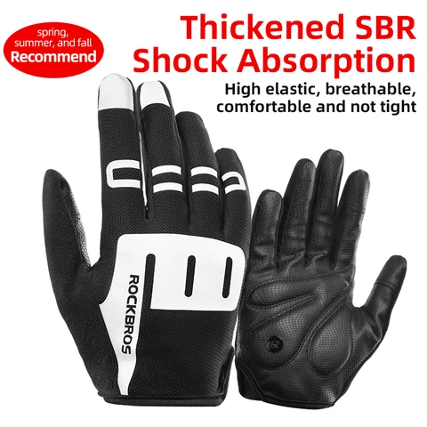 Cycling Gloves SBR Touchscreen Full Finger Gloves MTB Anti-slip Outdoor For Gym Bicycle Bike Shock-absorbing Moto Glove