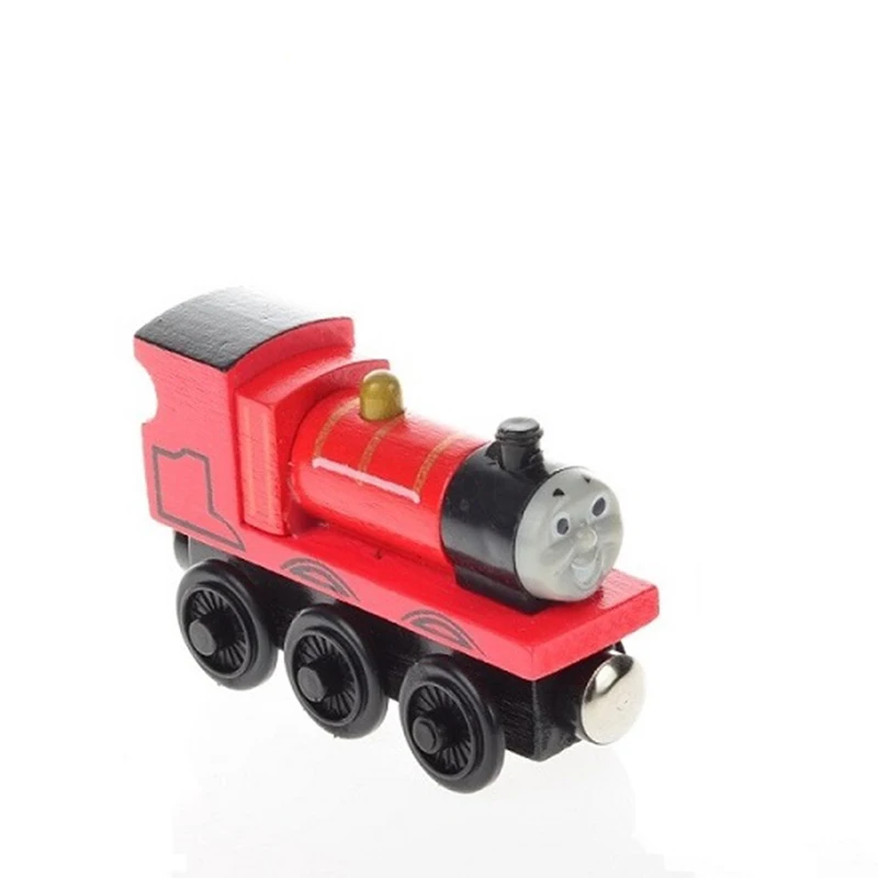 Деревянный поезд игрушки карета поезда модель магнитная железная дорога железнодорожные пути игрушки аксессуары деревянный локомотив автомобили для детей подарок - Цвет: 1548-19