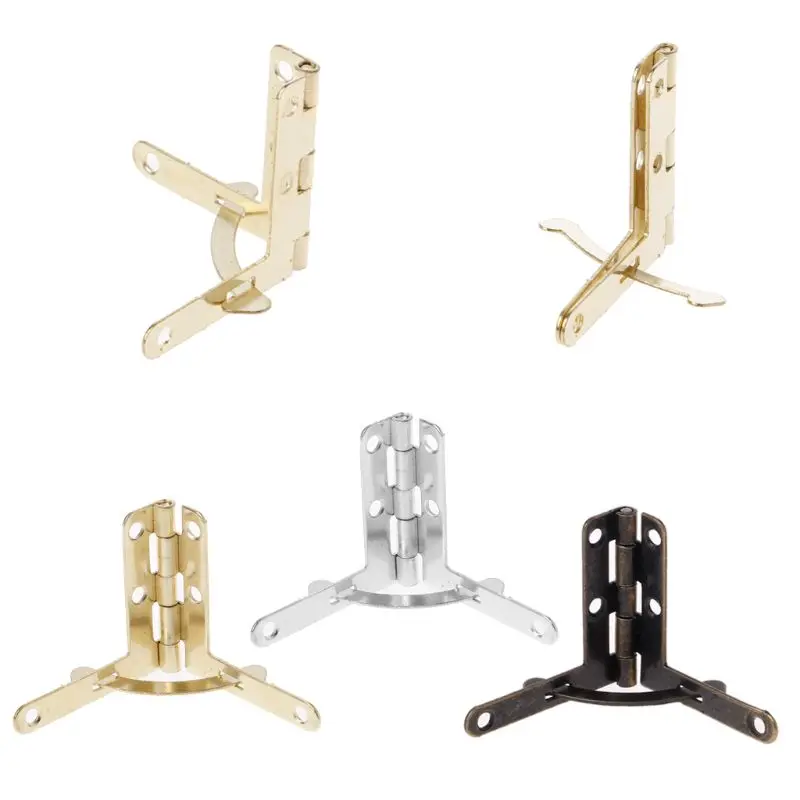 

4Pcs Angle Support Spring Hinge Jewellry Gift Box Wood Chests Spring Hinges 90 Degree Support with Screws Hardware