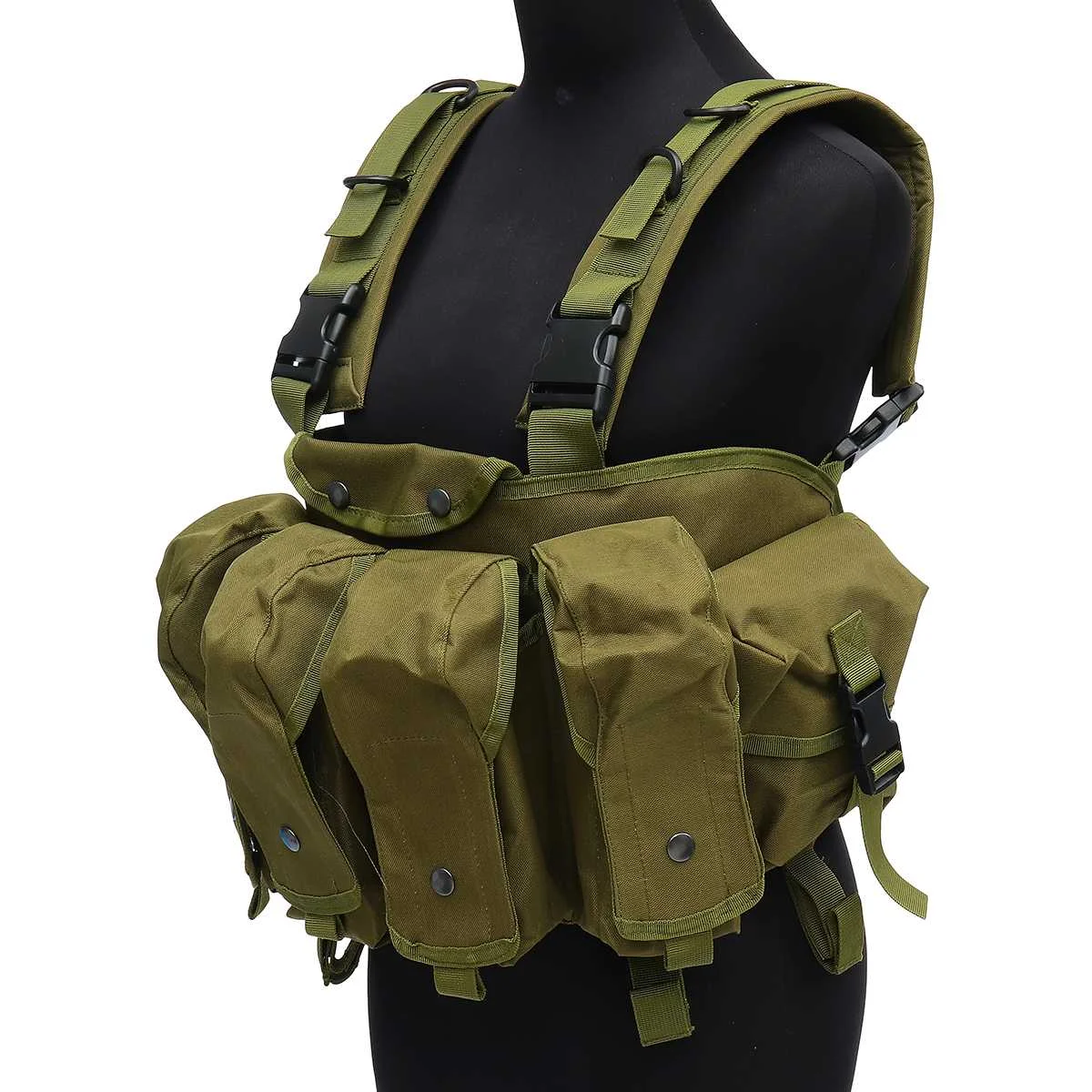 Outdoor Tactical Vest Combat Game Waistcoat Training Storage Carrier Belly Pocket Special Forces Waistcoat Equipment Unisex