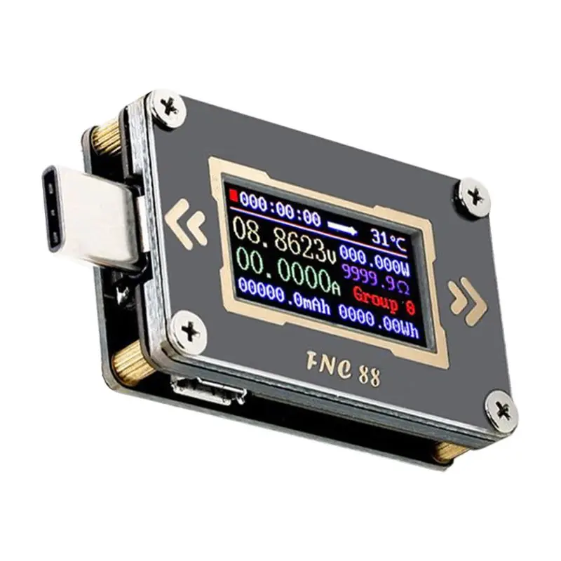 

FNC88 Type-C Voltmeter USB-C Ammeter 2 Way Current Voltage Meter PD Charger Battery USB Tester