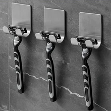 

1Pcs Shaving Razor Holder Shower Stainless Steel Bathroom Wall Razor Rack Men Shaver Shelf Hanger Kitchen Adhesive Storage Hook