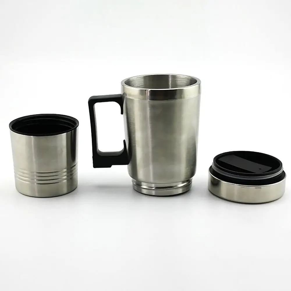 Электрический авто Подогрев чашки нержавеющая сталь Кофе Чай водонагреватель с ручкой адаптер прикуривателя