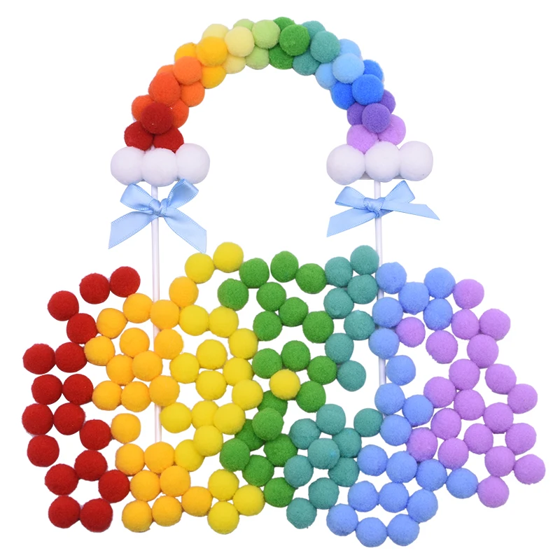 Pom Poms Craft Supplies Fluffy Ball Accessories Craft Toys 100Pcs 15/20/25mm Fluffy Soft Pompom Balls Handmade Kids Toys Wedding Decoration DIY Felt Ball Sewing