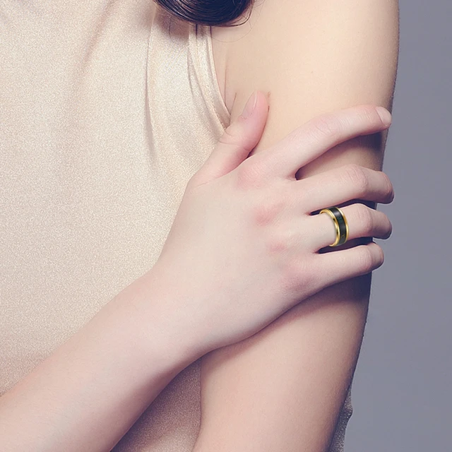 Smart Temperature Ring Titanium Steel Mood Emotion Feeling Intelligent Sensitive Rings for Women Men Waterproof Jewelry 5