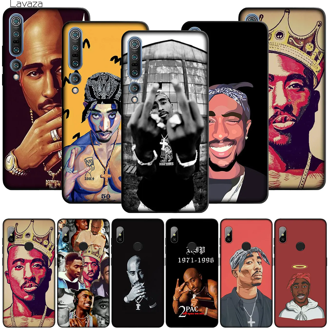 Crown 2 pac tupac 2pac Soft Phone Case for Xiaomi Mi 10 9 8 SE 9T A3 Pro A2 Lite 6 CC9 CC9E MAX 3 pocophone f1 |