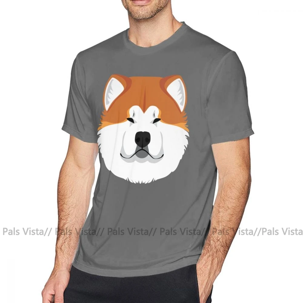 Акита ину футболка Японская Акита Fathead футболка 6xl Базовая футболка мужская с коротким рукавом с принтом забавная 100 хлопковая футболка - Цвет: Темно-серый