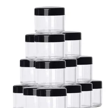 Pots à cosmétiques vides en plastique, contenant transparent pour maquillage, bouteille d'échantillons, pour ombre à paupières, crème, baume pour les lèvres, 2 g/ 3 g/ 5 g/ 10 g/ 15 g/ 20 g, 100 pièces