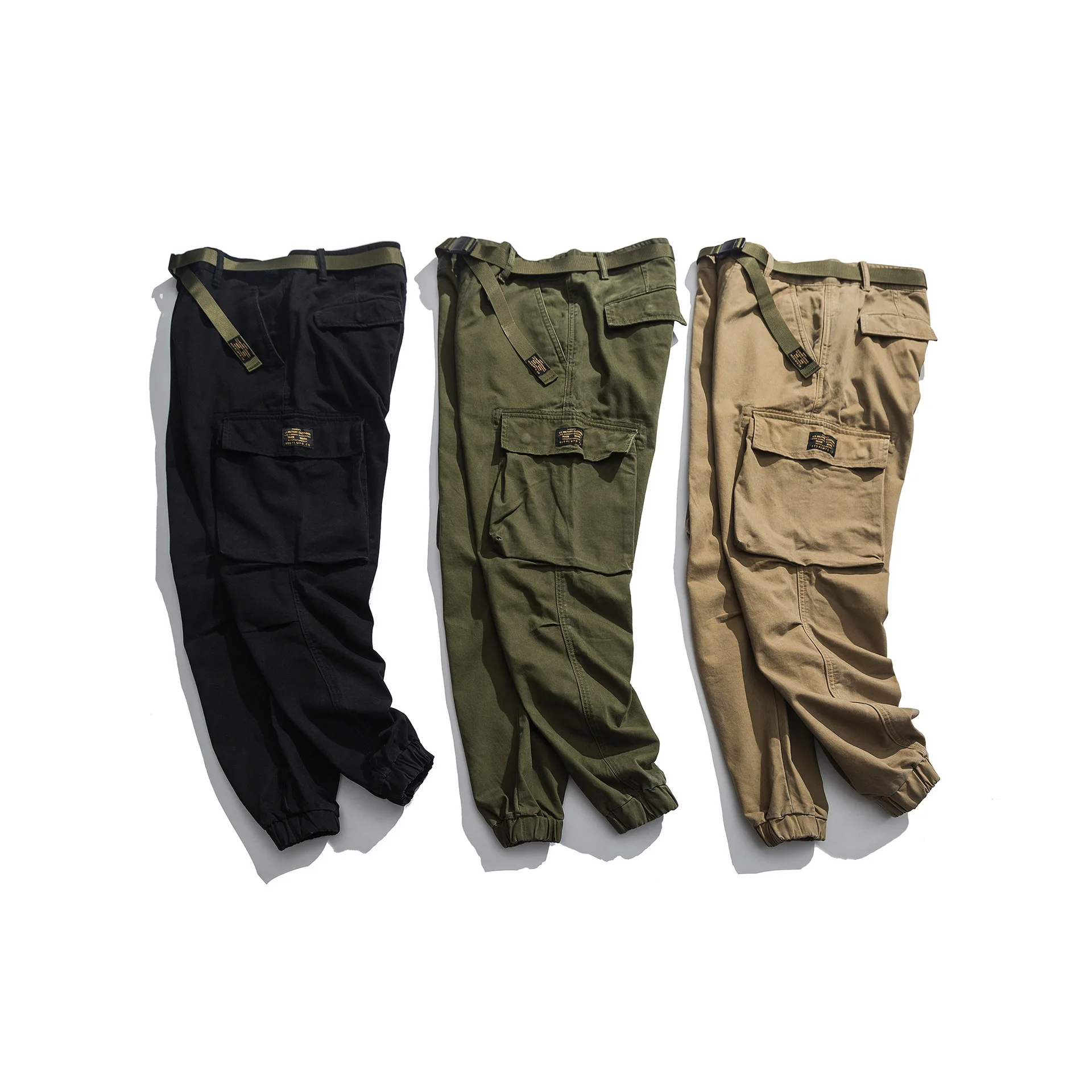 High Quality Cotton Military Joggers Men Streetwear Tactical Pants Fashion With Belt Cargo Pants Army Trousers Harajuku Clothes carhartt cargo pants