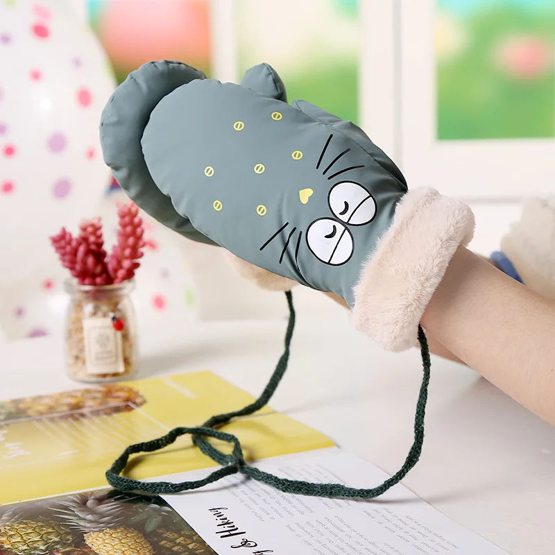 Лыжные перчатки с героями мультфильмов, Детские Зимние теплые перчатки для сноуборда, зимние перчатки, митенки Детские Водонепроницаемые перчатки для катания на лыжах и сноуборде