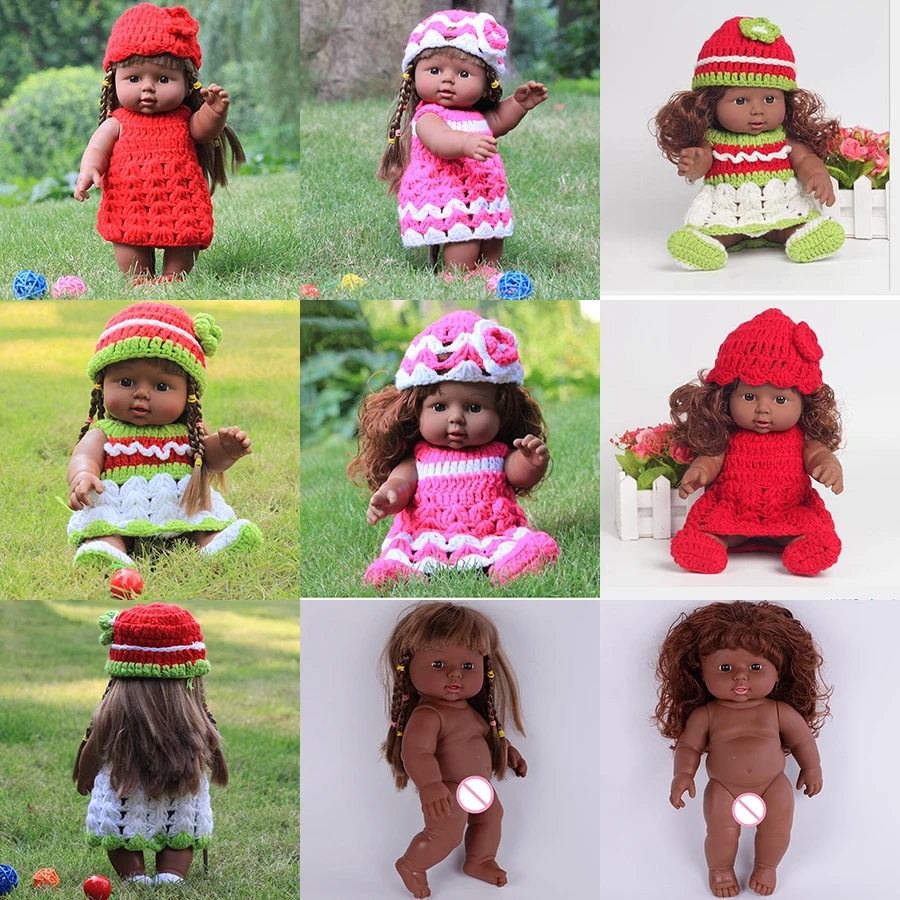 

30cm Reborn Baby Simulation Doll African Girls Doll Toys Soft Vinyl Lifelike Baby Sleeping Doll Kids Christmas Birthday Gifts