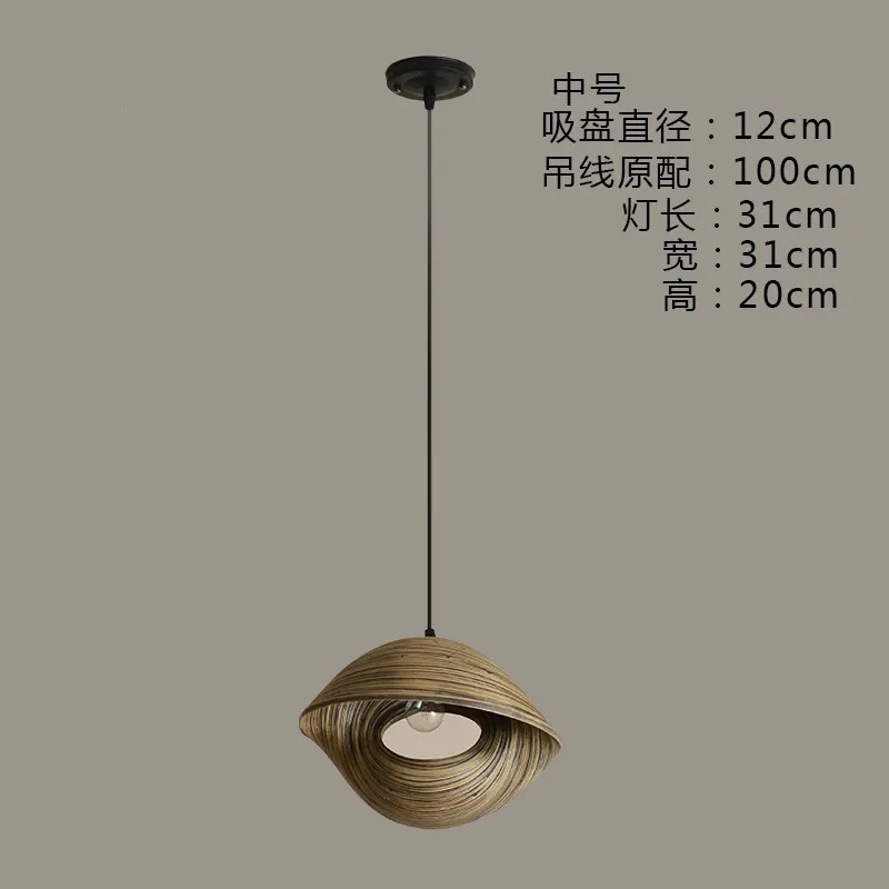 Pendant Lighting Bamboo Lampshade Art hanging lamps Southeast Designer Creative Lighting Restaurant Bar Small Lighting Led E27 - Цвет корпуса: 31x31x20cm