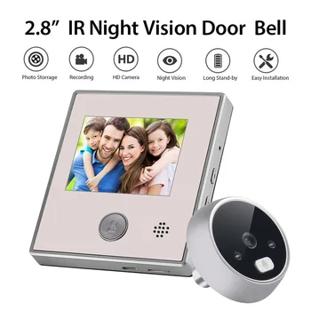 

Aluminum 2.8 Inch Security Electric Digital Viewer Night Vision Smart Peephole Anti-theft Video Doorbell Wide Angle LCD Display