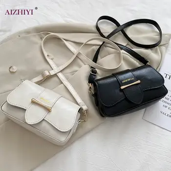 

Fashion Solid Color Crossbody Bags Women PU Leather Flap Buckle Shoulder Handbag Female Travel Daily Phone Pouch